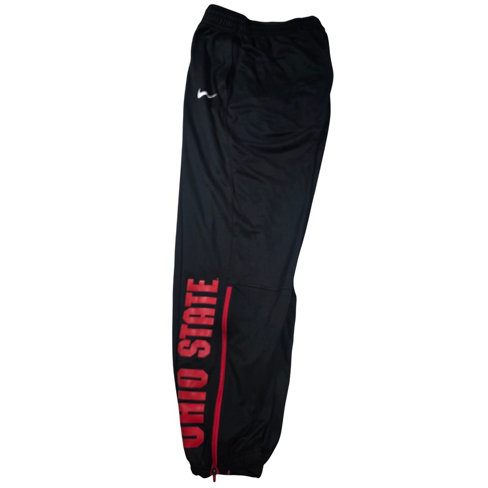 Nike Dri-FIT Ohio State Buckeyes Mens Track Pants Black Red Joggers Large